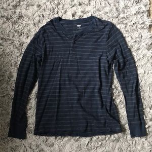 Blue striped Old Navy long sleeve.